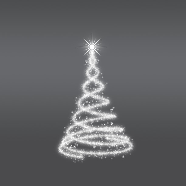 缀满星星的优雅圣诞树图片下载