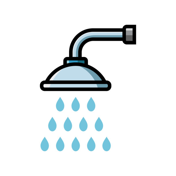 淋浴-浴室图标矢量设计模板图片下载