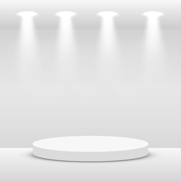 舞台领奖台现场灯光照亮。颁奖典礼的概念。舞台背景。图片下载