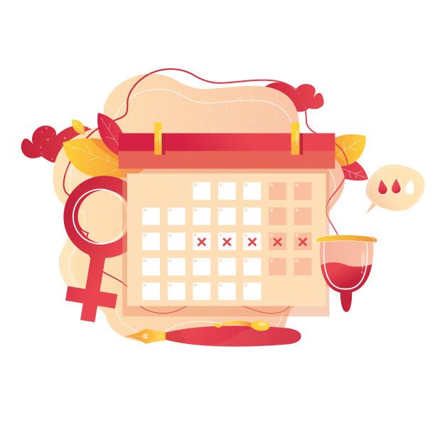 现代矢量插图的经期日历。妇女卫生的概念。月经周期和生育控制。象征着女性的亲密舒适。图片下载