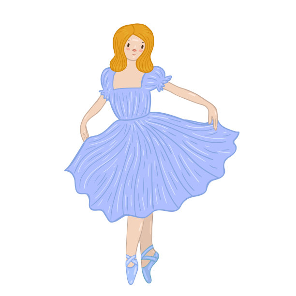 芭蕾舞女演员被孤立在白色的背景上。矢量图形。图片下载