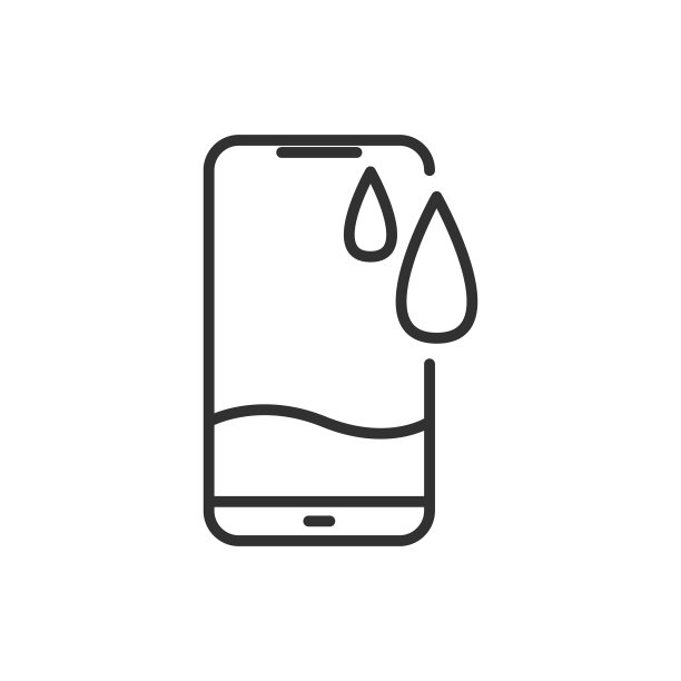 智能手机与水。线条与可编辑的笔触图片下载