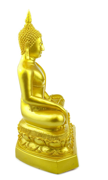 佛像在孤立的白色背景黄金制成图片下载