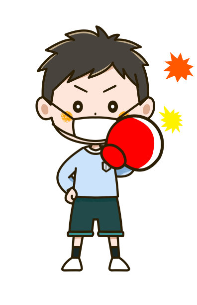 插图的男孩谁我戴着面具和打击图片下载