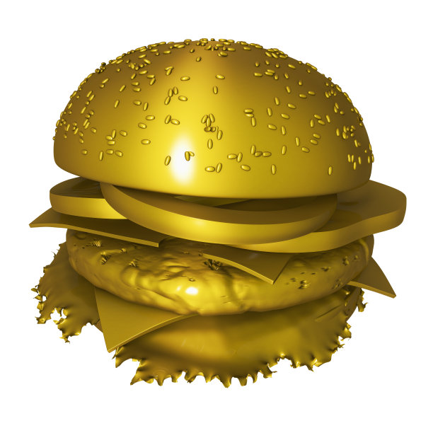 金色的汉堡孤立图片下载