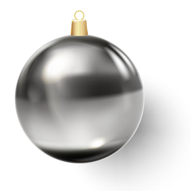 黑色圣诞球。白色背景上的圣诞玻璃球图片下载