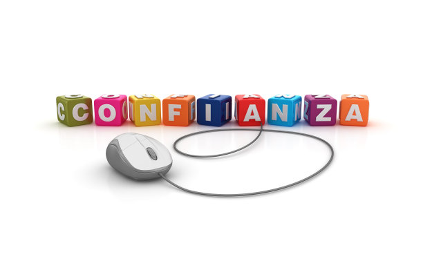 电脑鼠标流行语立方体-西班牙语单词- 3D渲染图片下载