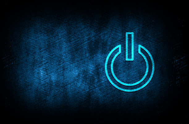 电源图标抽象蓝色背景插图数字纹理设计概念图片下载