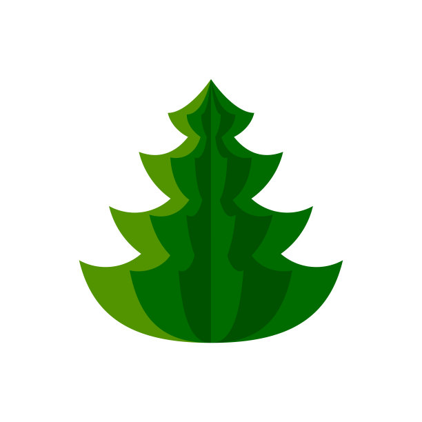 圣诞树新年冬季平向量图标图片下载