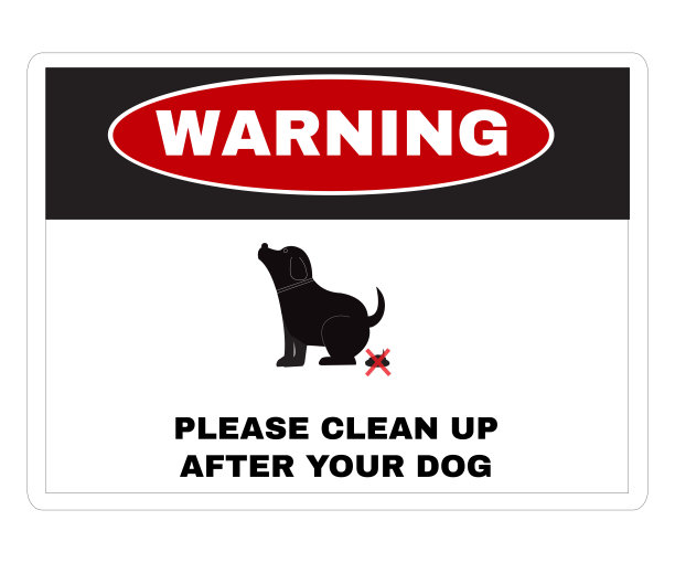 警告留言板，请清理您的狗后，不允许标志，矢量插图。图片下载