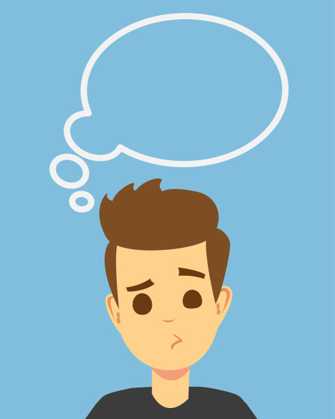 受过教育的学生用头顶上的思维泡泡思考图片下载
