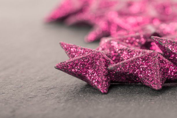 粉色奢华美丽圣诞星团装饰图片下载