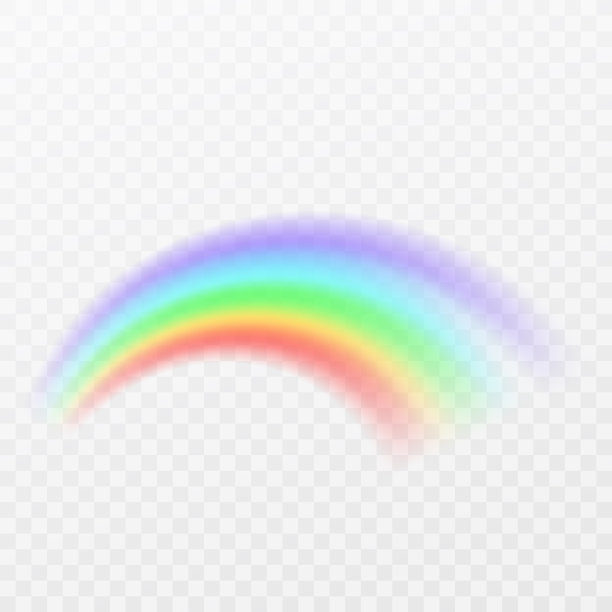 彩虹图标。形状拱门现实，孤立的透明背景。色彩鲜艳的灯光和明亮的设计元素作装饰。图形对象。矢量图素材图片