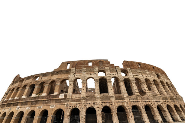 罗马斗兽场孤立在白色的意大利古代斗兽场图片下载