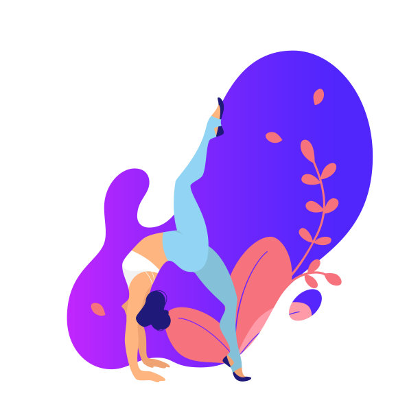 女人的活动。苗条运动的年轻女孩做运动，健身和瑜伽练习。运动插图平面现代设计孤立的白色背景。——矢量图片下载