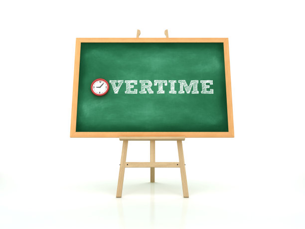 画架与超时的字和时钟在黑板框架- 3D渲染图片下载
