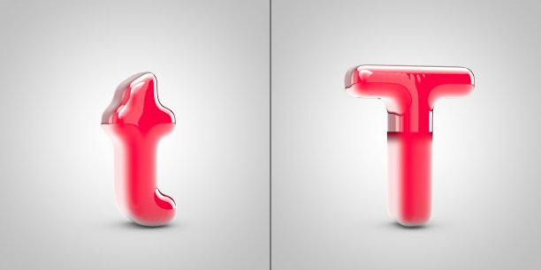 指甲油字母T孤立在白色背景图片下载