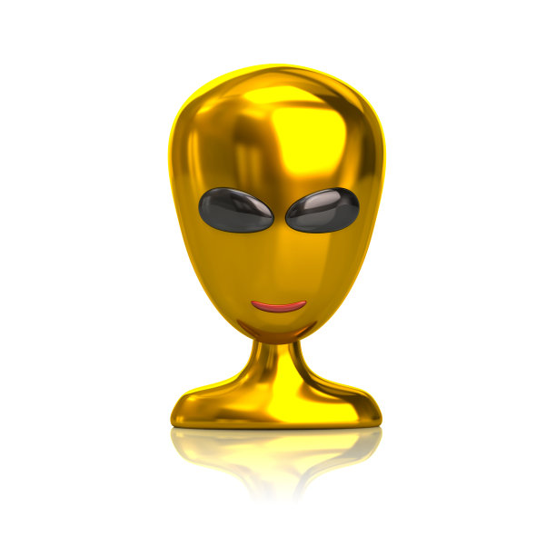 黄金异形图标3d插图图片下载