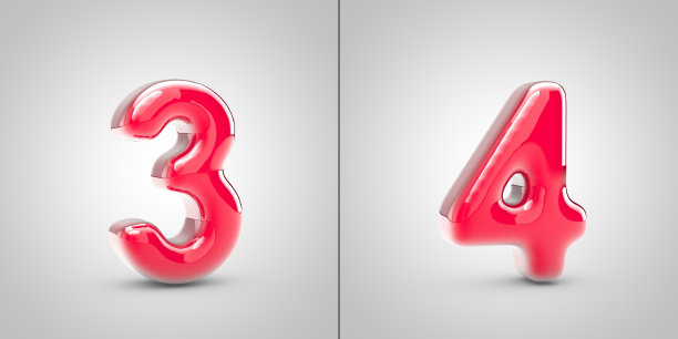 指甲油编号3和4孤立在白色背景上图片下载