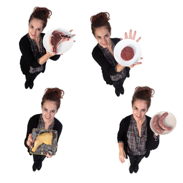 食物被隔离在白色背景下的女人图片下载