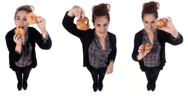 食物被隔离在白色背景下的女人图片下载