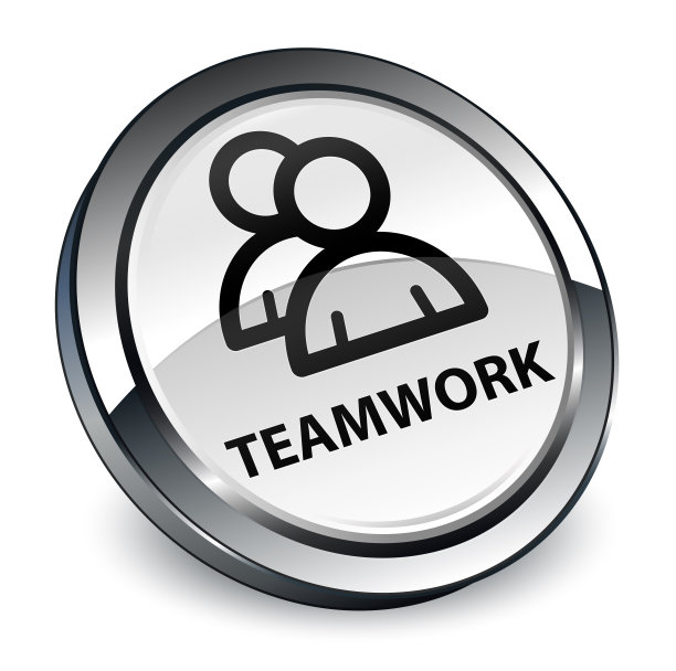 团队合作(群组图标)3d白色圆形按钮图片下载