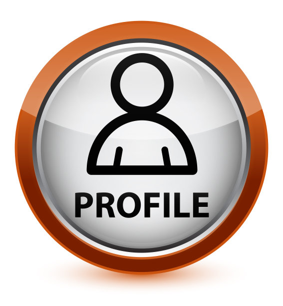 Profile(成员图标)水晶棕色圆形按钮图片下载