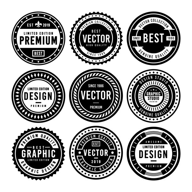 高级复古徽章设计集图片下载