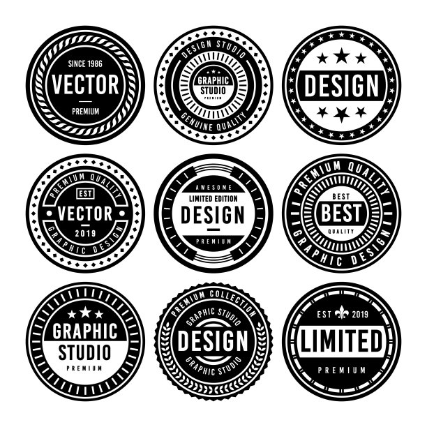 高级复古徽章设计集图片下载