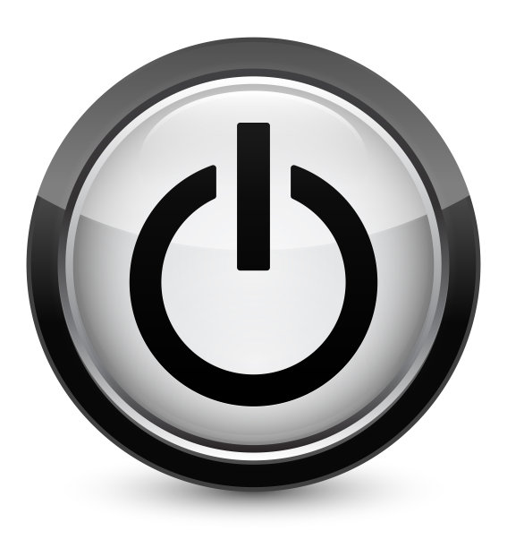 电源图标水晶黑色圆形按钮图片下载