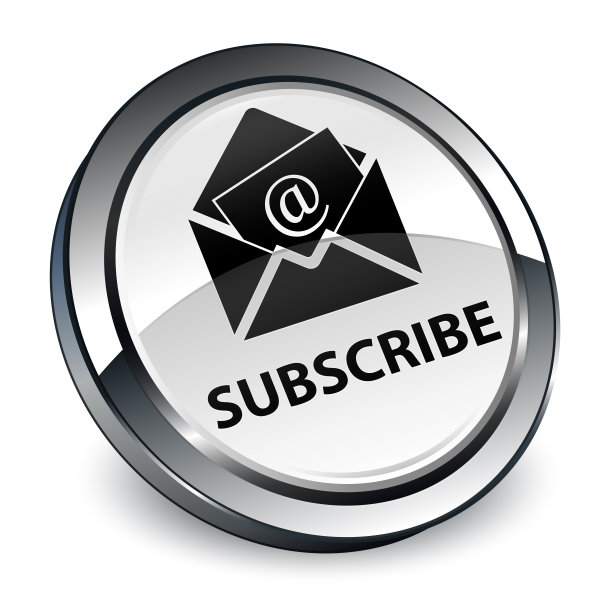 订阅(时事通讯电子邮件图标)3d白色圆形按钮图片下载