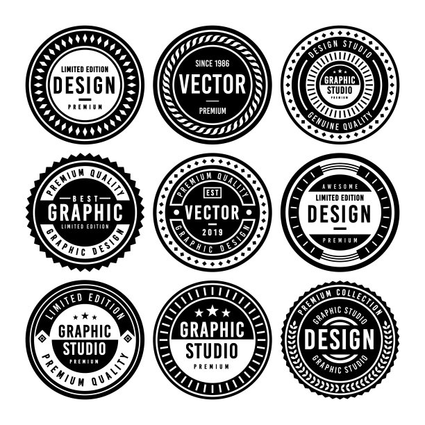 高级复古徽章设计集图片下载