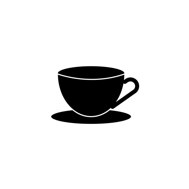 优雅的茶杯图标标志库存矢量图图片下载