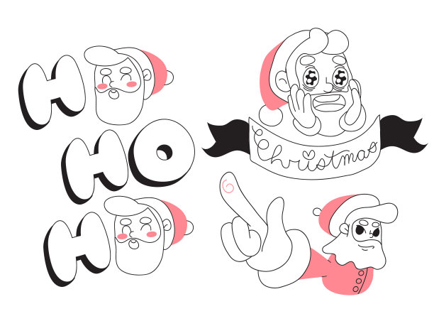 圣诞老人动作卡通图片下载