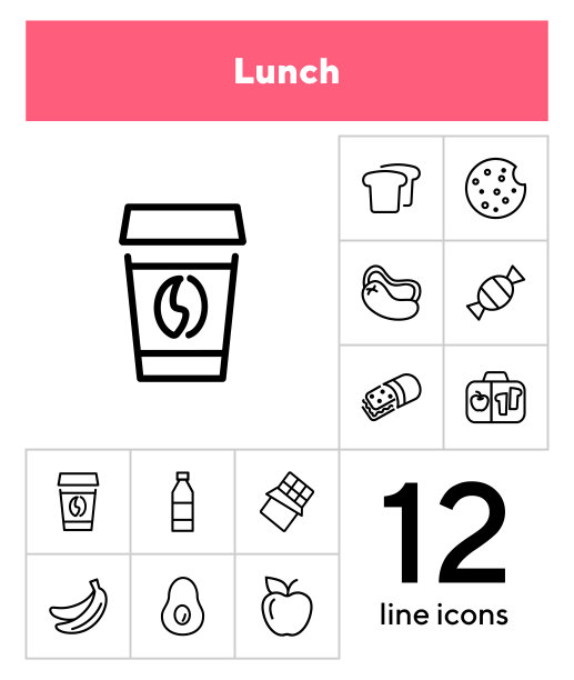 午餐盒线图标设置图片下载