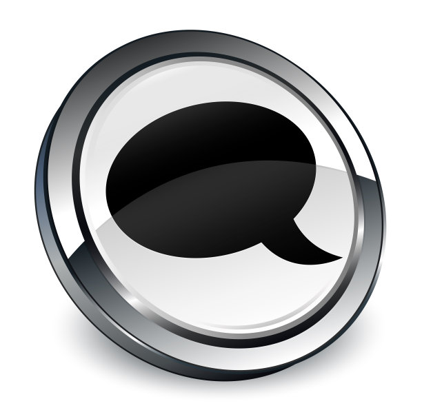 聊天图标3d白色圆形按钮图片下载