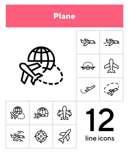 平面线图标集图片下载