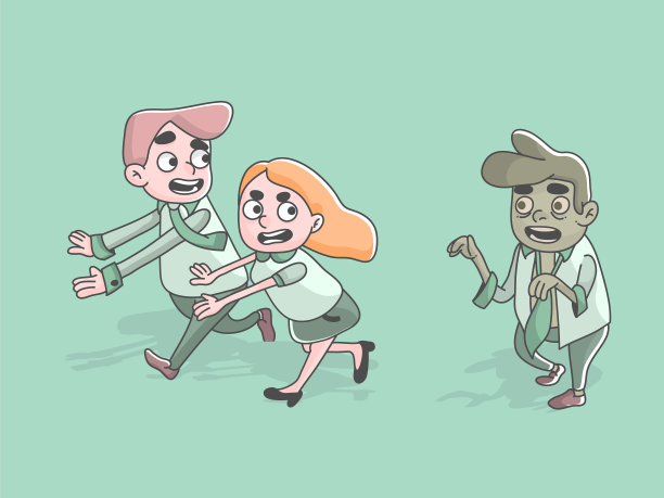 僵尸工人跟着员工经营万圣节插图图片下载