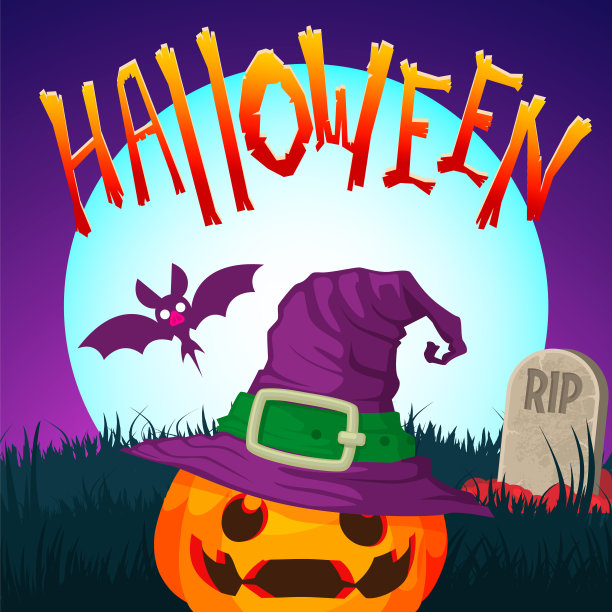 万圣节前夕，墓地里挂着杰克的灯笼图片下载