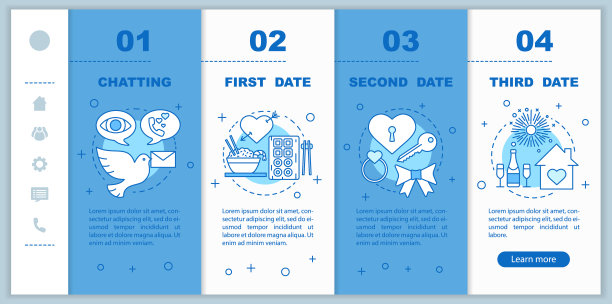 互联网约会上登移动网页矢量模板图片下载