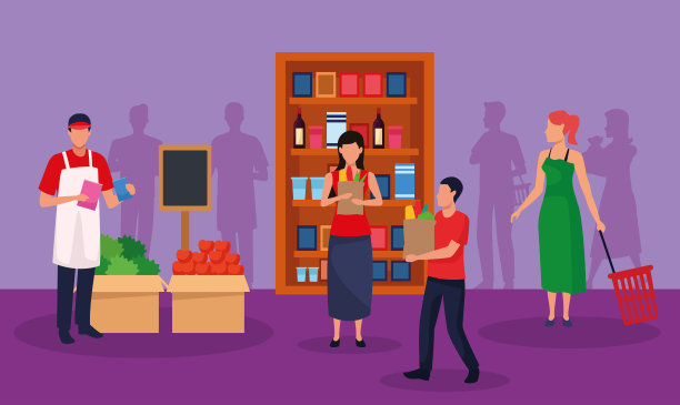 有人物的杂货店素材图片