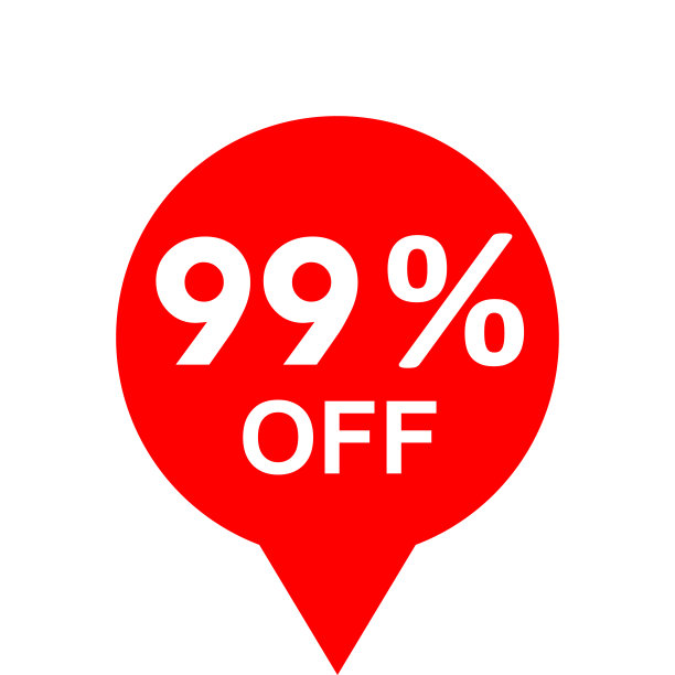 销售- 99% off - red标签孤立- vector图片下载