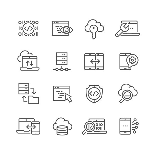数据分析矢量图标图片下载