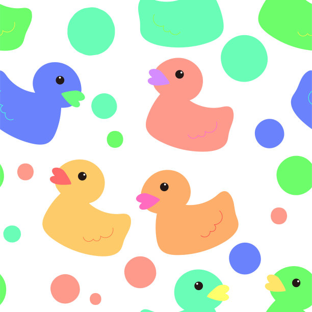 五彩鸭无缝图案图片下载