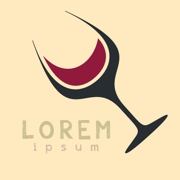 矢量剪影酒杯。图标,标志,标识。酒精饮料图片下载