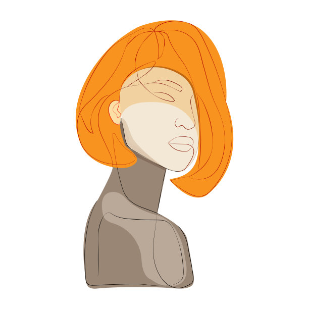 流行艺术风格的漂亮女孩。矢量艺术肖像图片下载