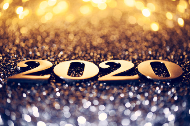 新年圣诞装饰2020 -金蓝色派对庆祝素材图片