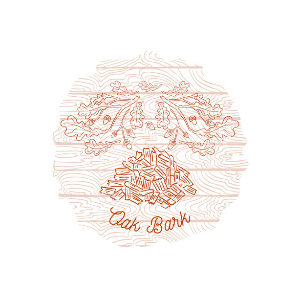 徽章与橡木树皮和木制背景图片下载