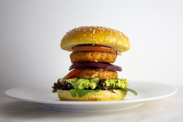 汉堡面包和牛肉饼图片下载