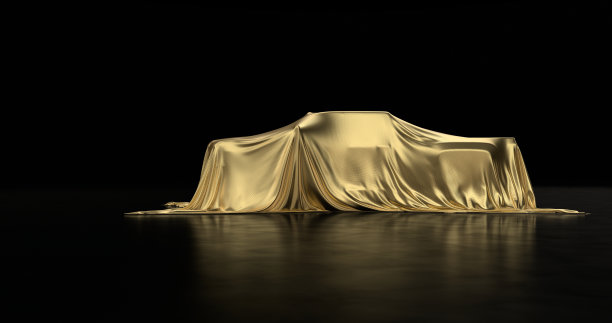 豪华轿车上覆盖着一块金布图片下载